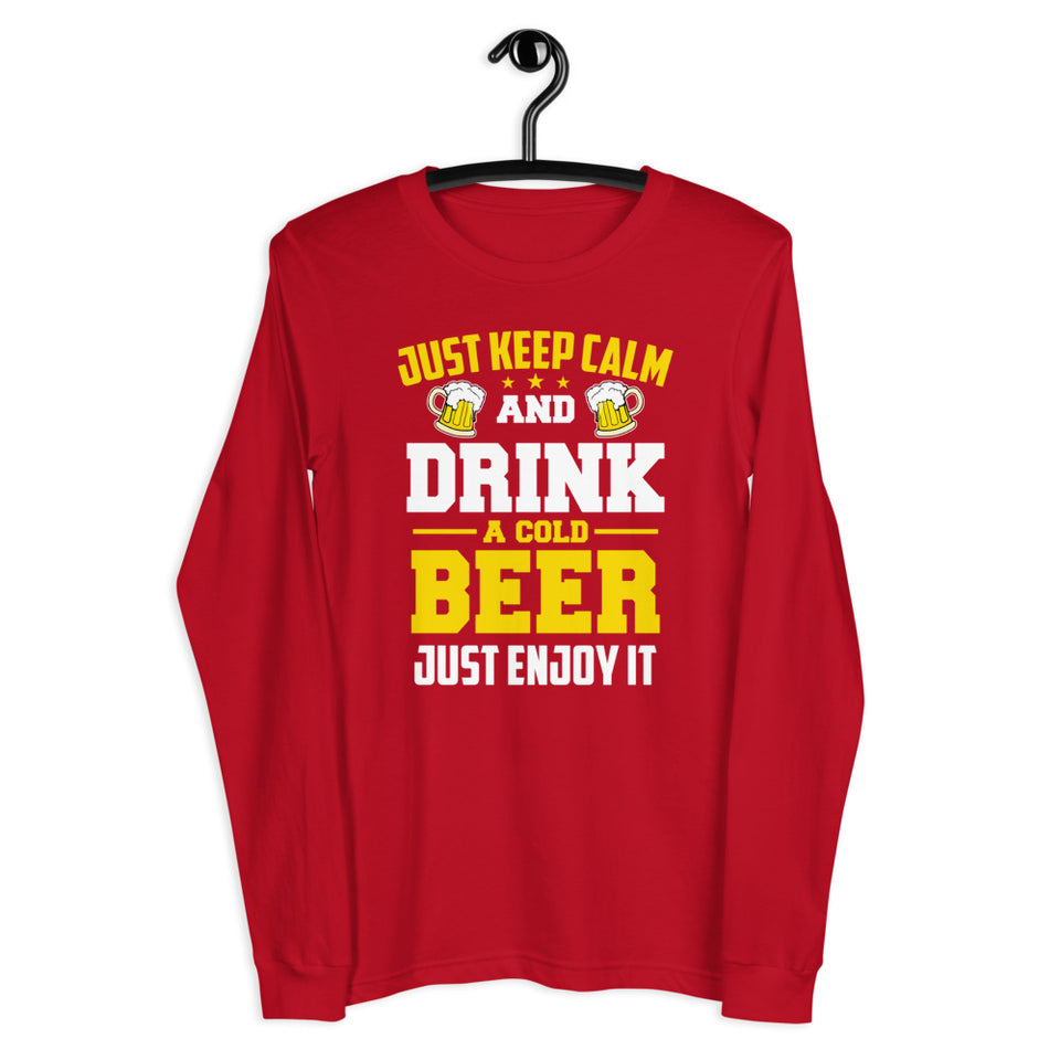 keep calm trendy long sleeve tee - Thecoloringpen